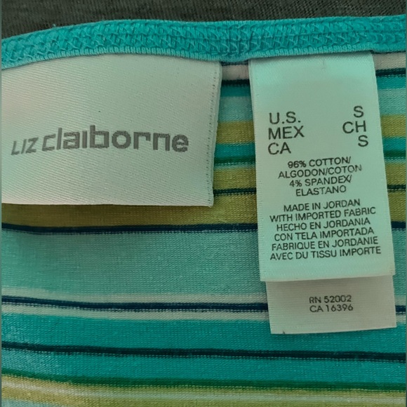 Liz Claiborne Women's Multicolor Striped Tank Top - Picture 2 of 3